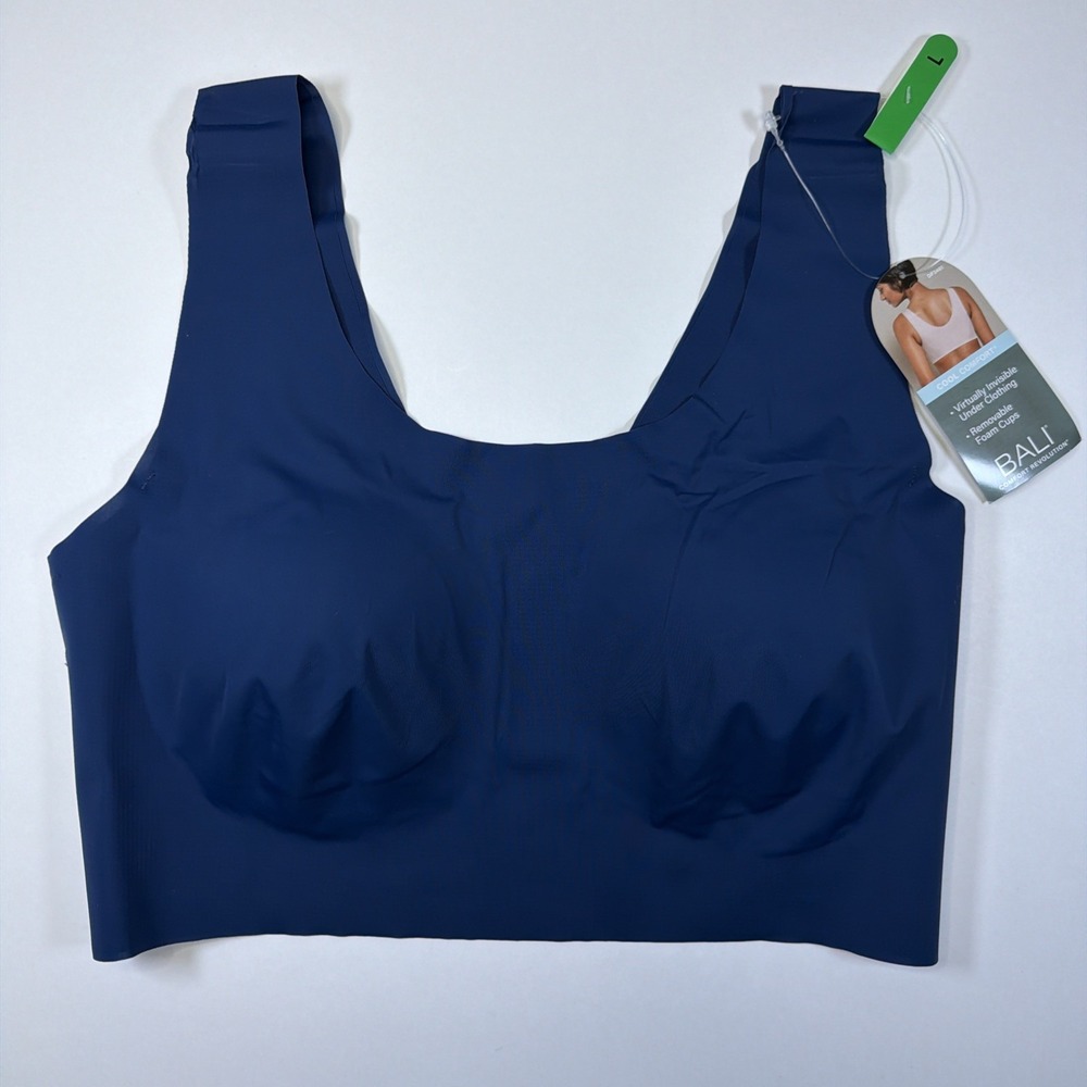 Bali Comfort Revolution Easylite Wirefree Bra New BLUE Large DF3491 Pullover